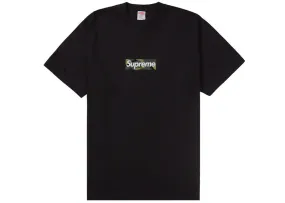 Supreme Box Logo Tee (Fw23) Black ribbed Smooth Texture