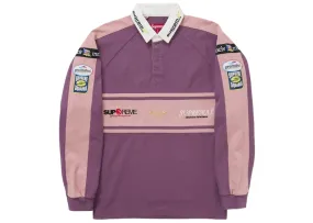 Silk Lining Buttons Supreme Chest Stripe Rugby Purple