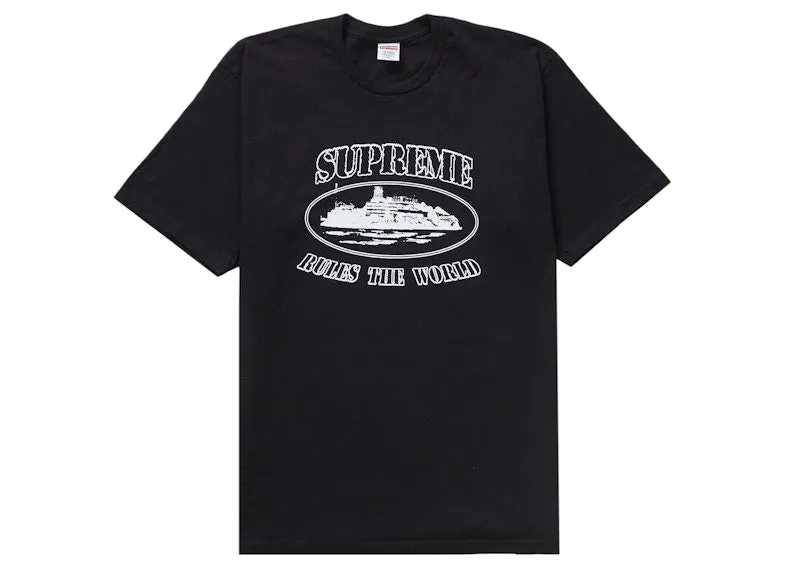 Supreme Corteiz Rules The World Tee Black Shock - absorbent Anti-static