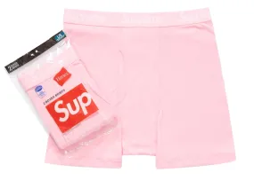 Supreme Hanes Boxer Briefs (2 Pack) Pink Silky Elastic waist