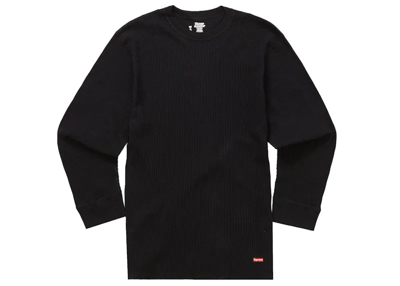 hand - washable Supreme Hanes Thermal Crew (1 Pack) Black