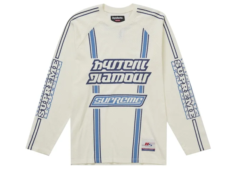 Drawstring Embroidered Elements Supreme Hysteric Glamour Mesh L/S Top White