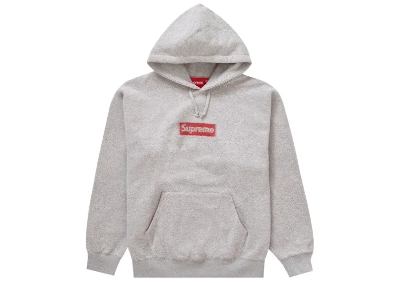 Supreme Inside Out Box Logo Hooded Sweatshirt Heather Grey Modern Aesthetic