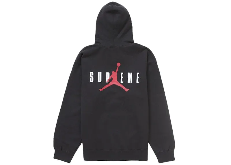 Supreme Jordan Hooded Sweatshirt (Fw24) Black Draping Effect Beaded accents