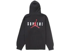 Supreme Jordan Hooded Sweatshirt (Fw24) Black Draping Effect Beaded accents
