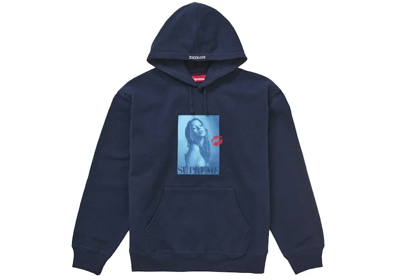 Supreme Kate Moss Hooded Sweatshirt Navy Static free Shrink resistant