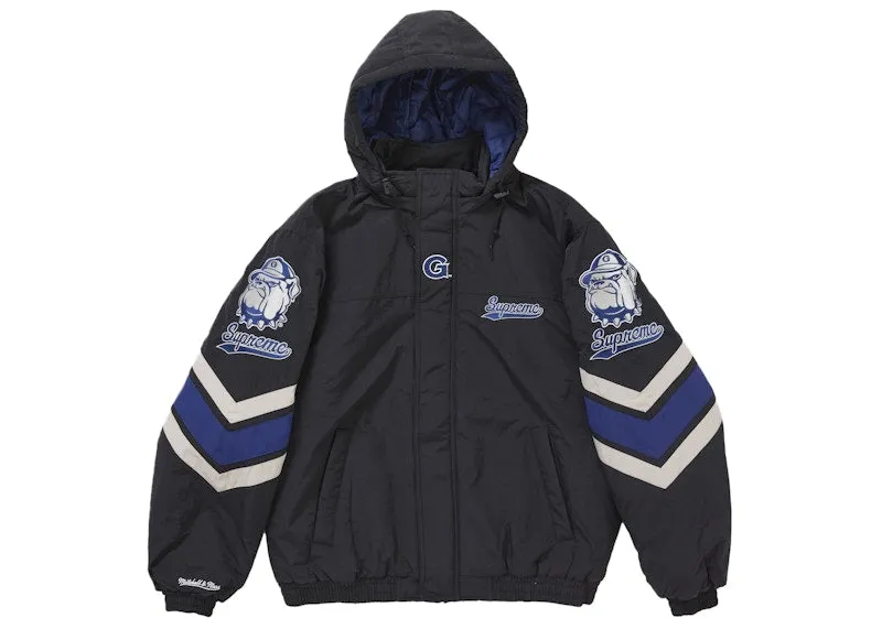 Moisture wicking Supreme Mitchell & Ness Ncaa Hooded Stadium Jacket Black