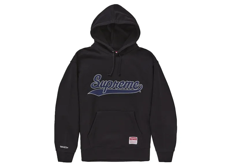 Supreme Mitchell & Ness Ncaa Hooded Sweatshirt Black button-down Non-Iron
