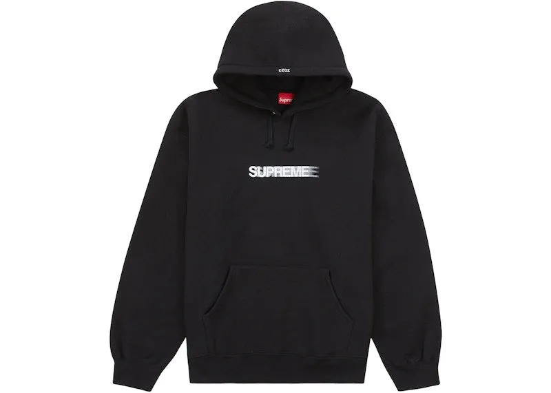 Supreme Motion Logo Hooded Sweatshirt (Ss23) Black Layered