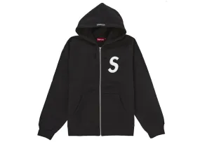 Supreme S Logo Zip Up Hooded Sweatshirt (Fw24) Black Ironing Allowed Elegant Look