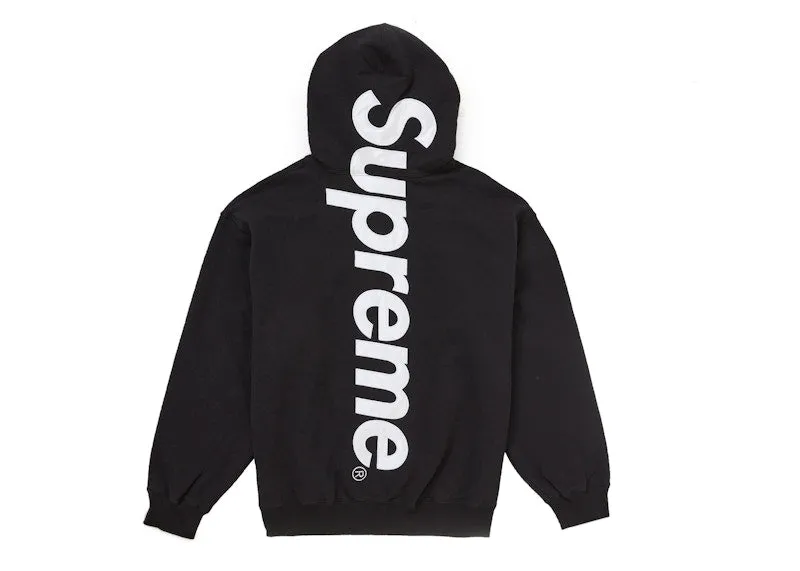 Fine Tailoring Supreme Satin Applique Hooded Sweatshirt Fw24 Black