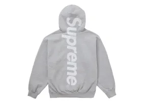Classic Style Supreme Satin Applique Hooded Sweatshirt Fw24 Heather Grey