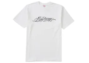 Supreme Script Tee White Hook-And-Eye