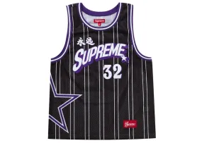 Straight-leg Layered Supreme Star Basketball Jersey Black