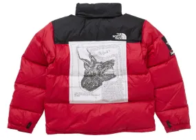 Supreme The North Face Nuptse Jacket Red Shiny appearance Thin fabric