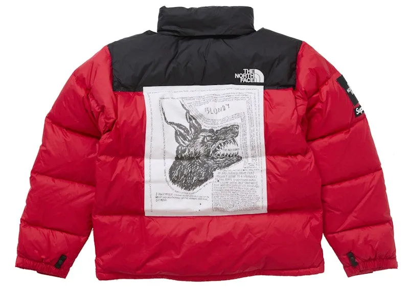 Roll - Up Design Denim Supreme The North Face Nuptse Jacket Red