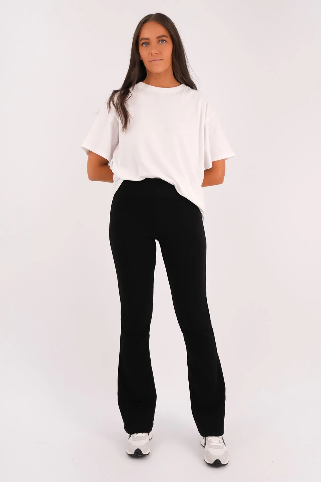 EasyCareFabric Non Slip Waistband Balance Roll Waist Pant Black
