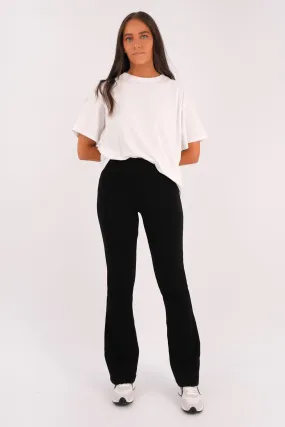 GussetedCrotch Balance Roll Waist Pant Black