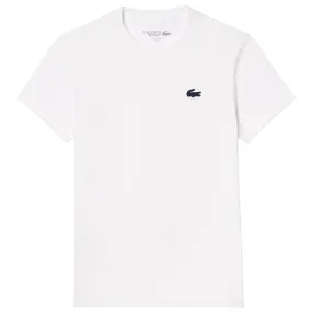 high-end Pockets included synthetic fabric Lacoste Women's Ultra Dry Technical Cotton Tee - White