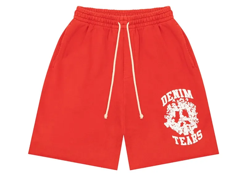Denim Tears Denim University Shorts Red checkered pattern Short Sleeve