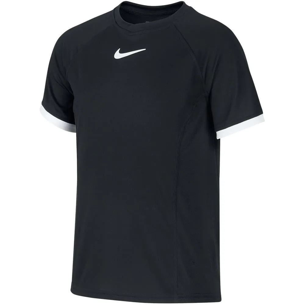Nike Boys Nikecourt Dry Fit Short Sleeve - Black spandex blend Pullover