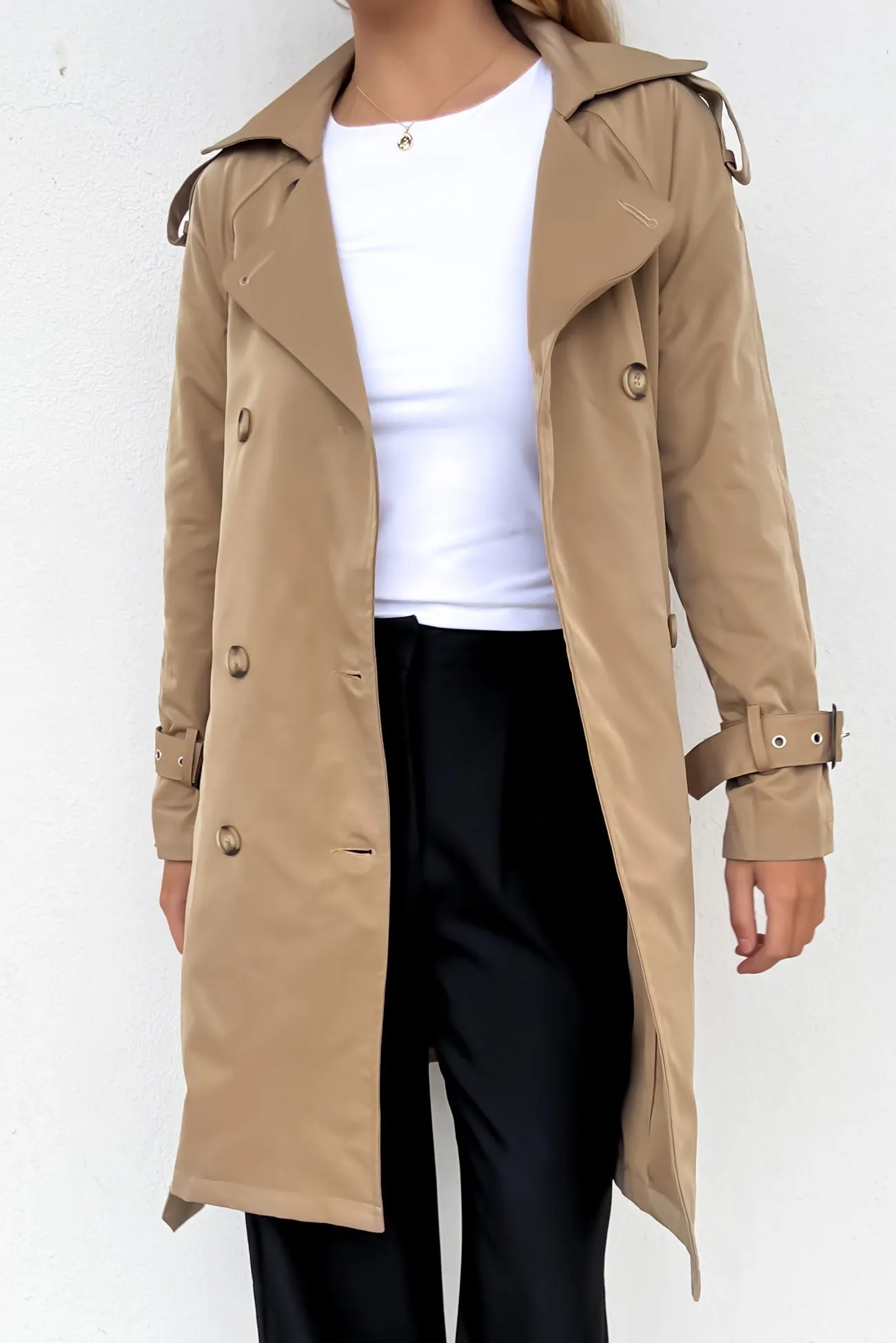 Tahlee Trench Tan Casual Comfy Layer