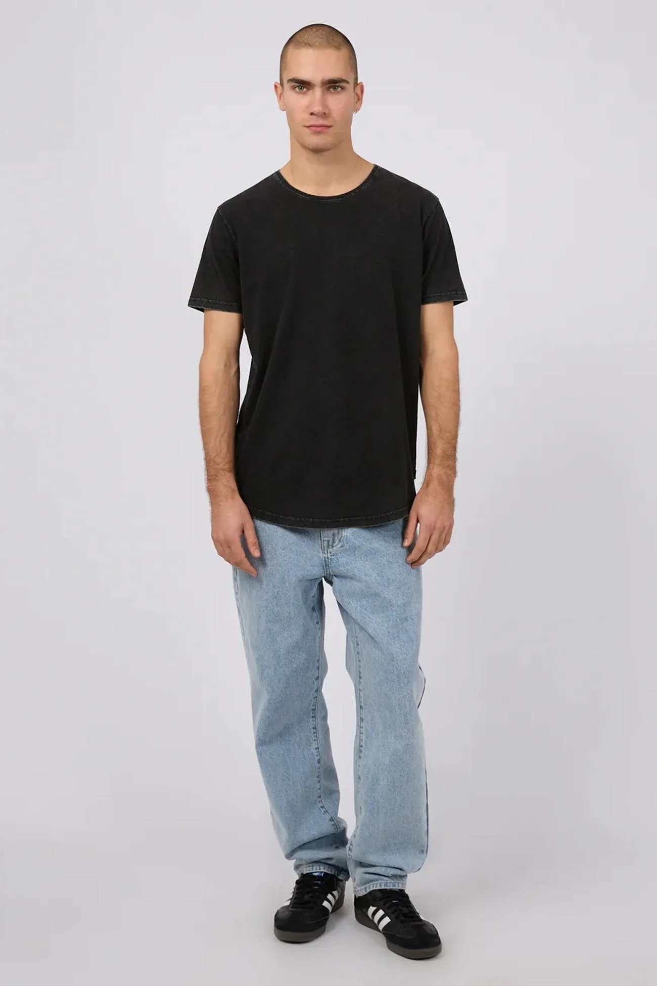 Tail Tee Washed Black Flexible Cuff Design