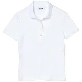 Short Sleeve Tailored Lacoste Women's Cotton Stretch Pique Polo - White
