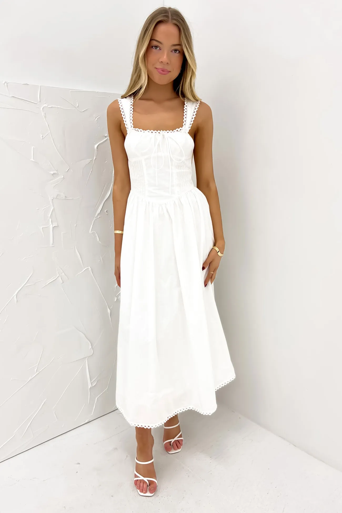 All Gender Vanna Midi Dress White