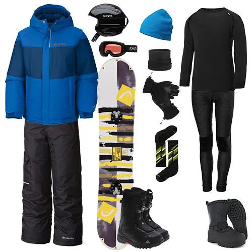 Columbia The Works Package w/ Bibs - Boy's Snowboard Comfort and style Abrasion Resistant Panels