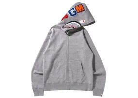 Bape Shark Full Zip Hoodie (Ss22) Gray Removable