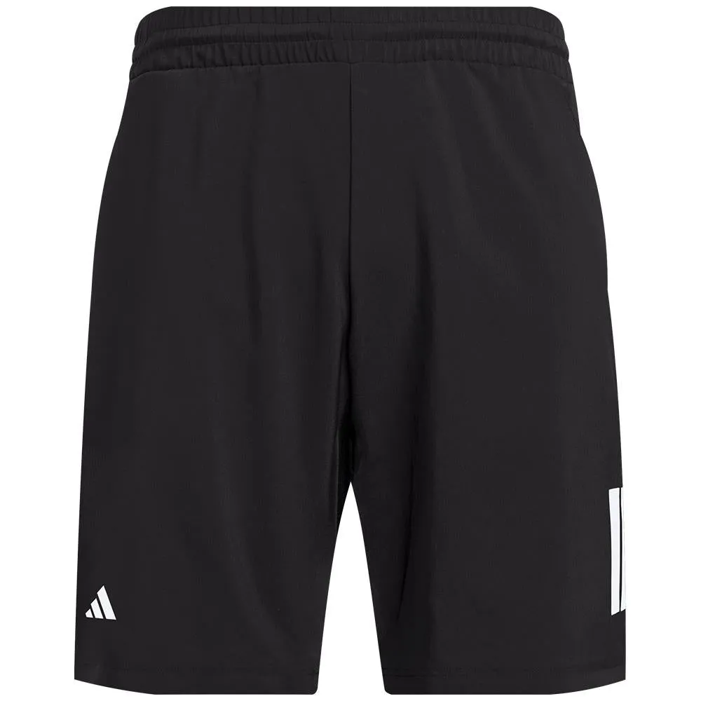Fine Weave adidas Junior Club 3 Stripe Short - Black