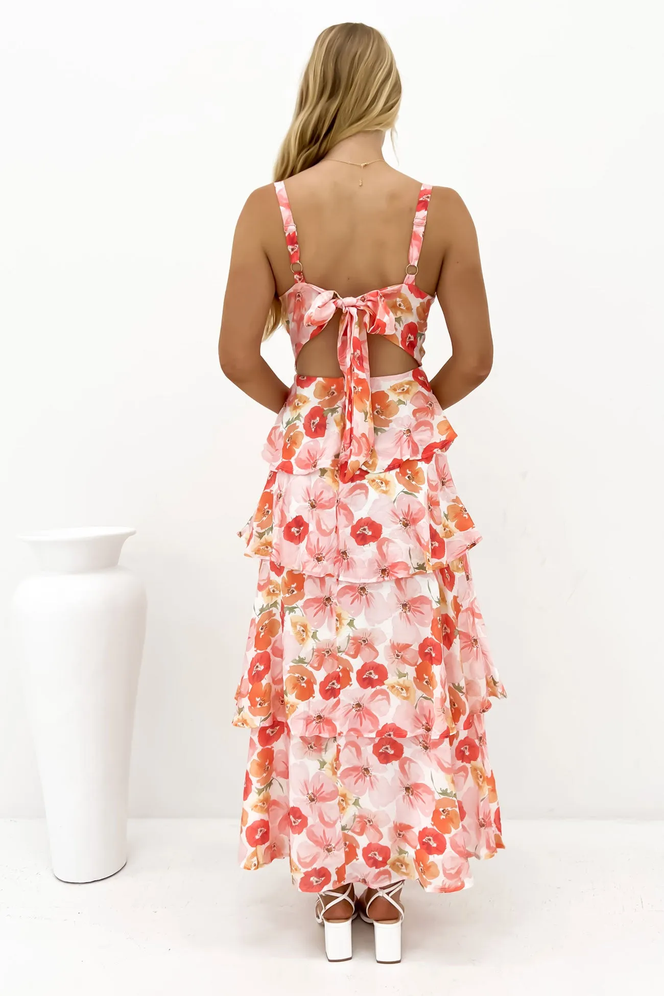 Sophisticated Layers Griffin Maxi Dress Pink Floral