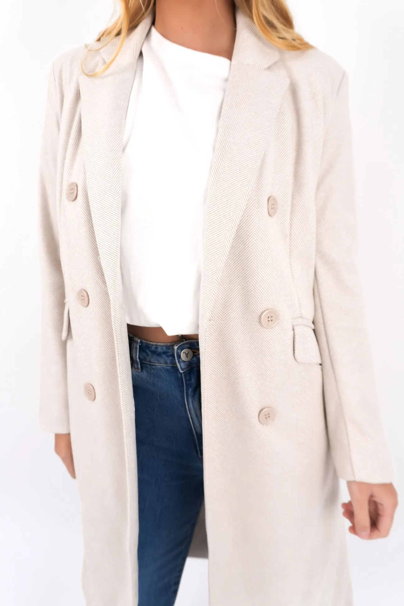 Waldorf Coat Nude Wool blend Casual Chill Look