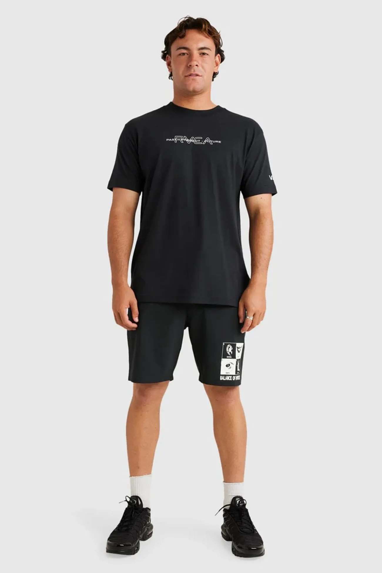 RVCA Inline Short Sleeve Tee RVCA Black Street Smart Sustainable Textile