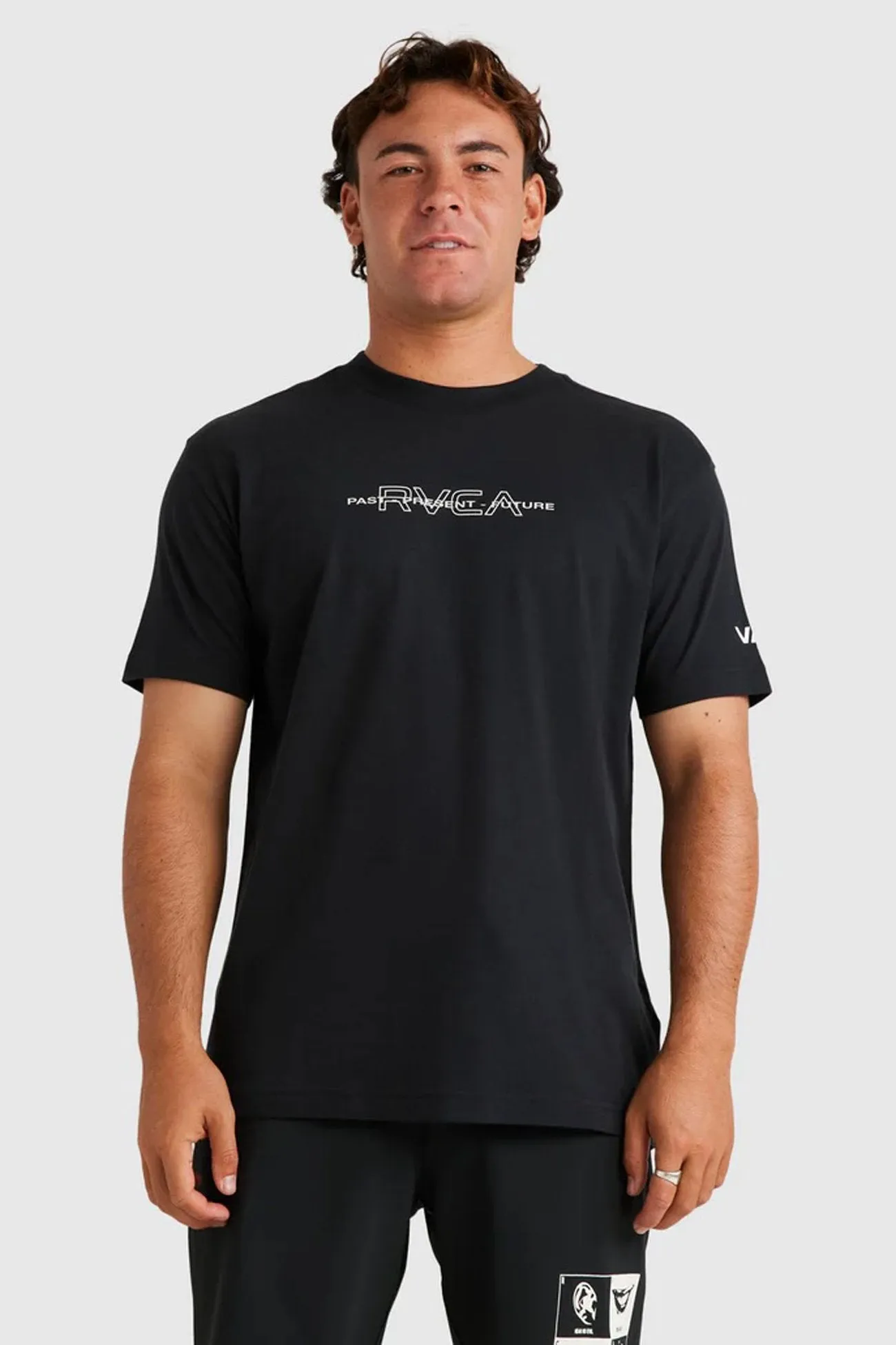 RVCA Inline Short Sleeve Tee RVCA Black Casual Layer Look