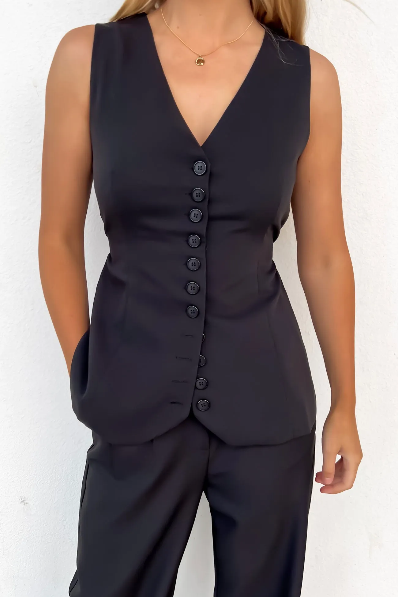 Layered Structure normal Tegan Vest Black