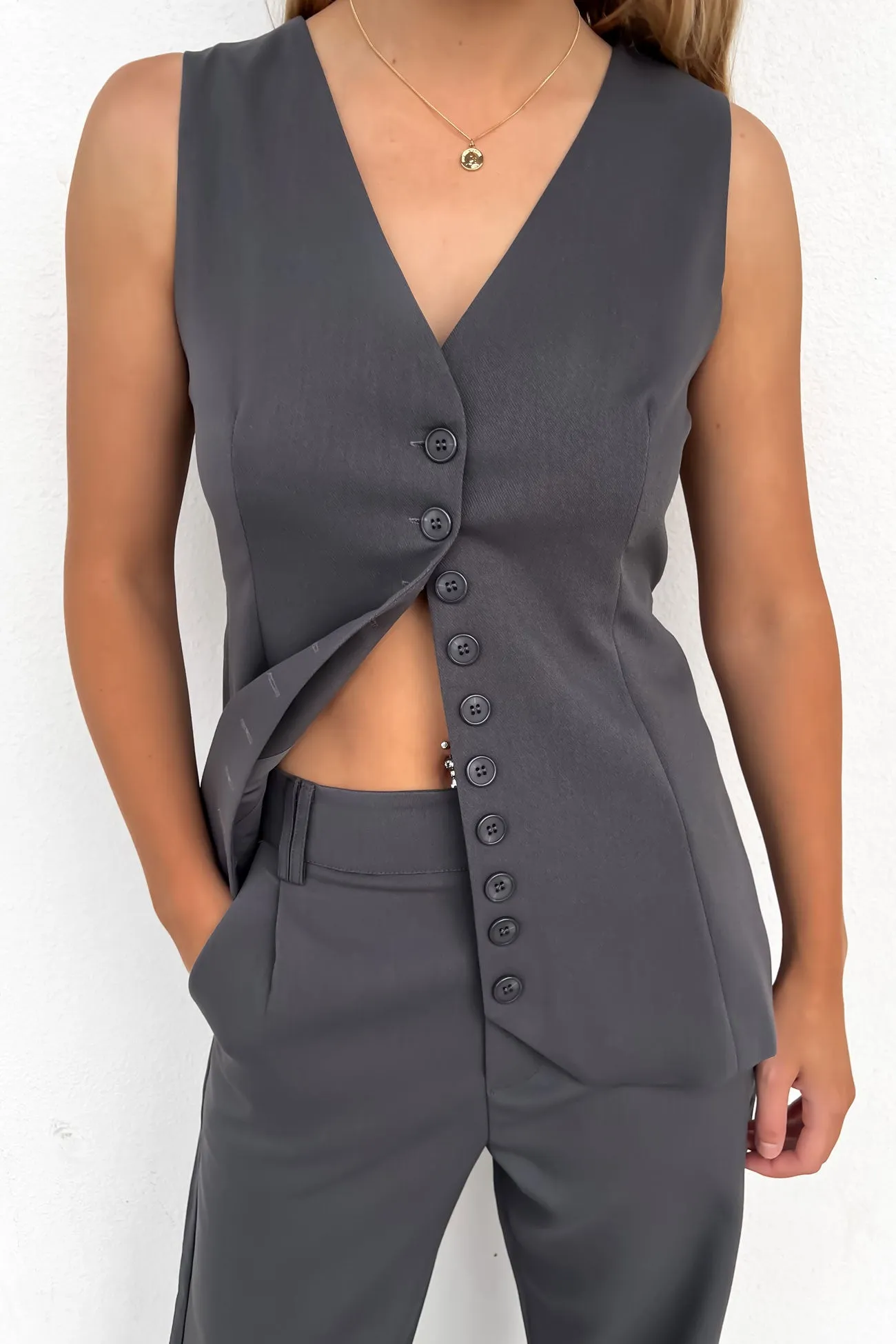 Tegan Vest Grey depth