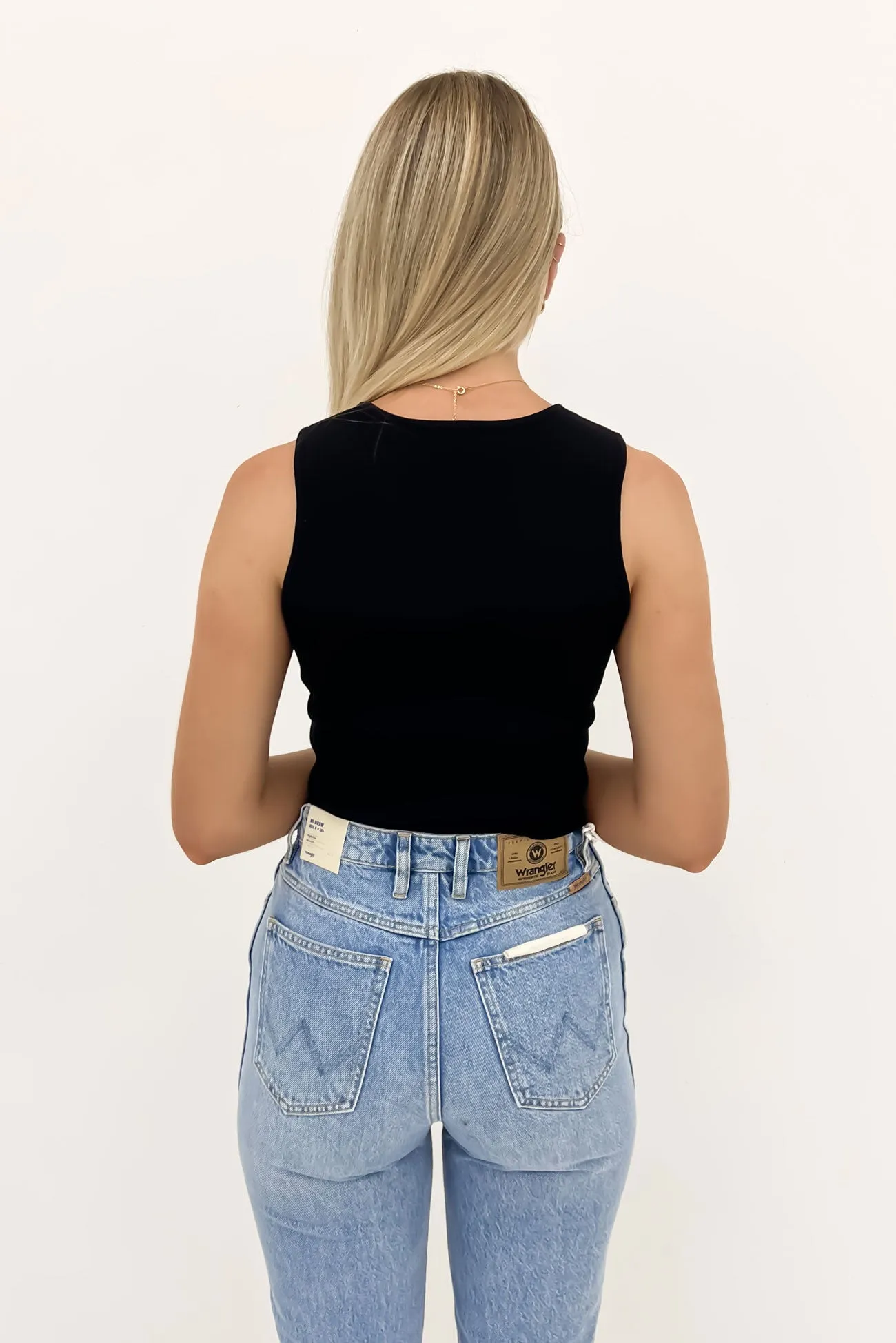 Honey Knit Tank Black Breathable fabric fire support