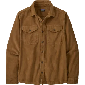 Relaxed Crew Neck Opening Men's Corduroy Shirt