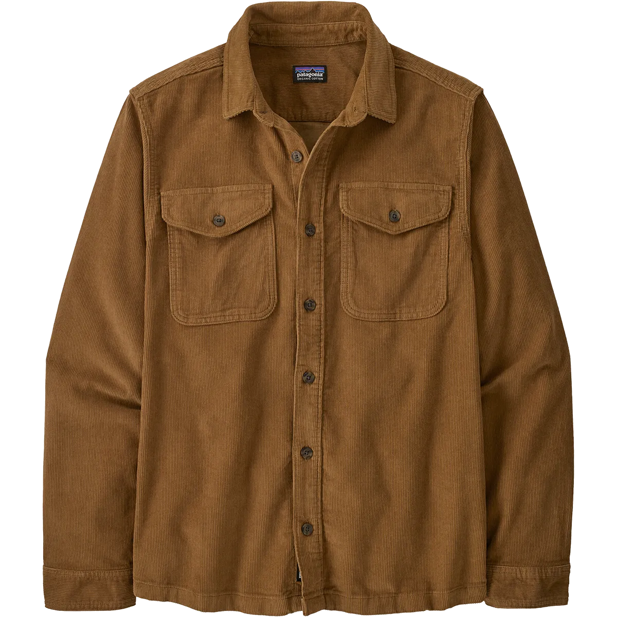 Relaxed Crew Neck Opening Men's Corduroy Shirt