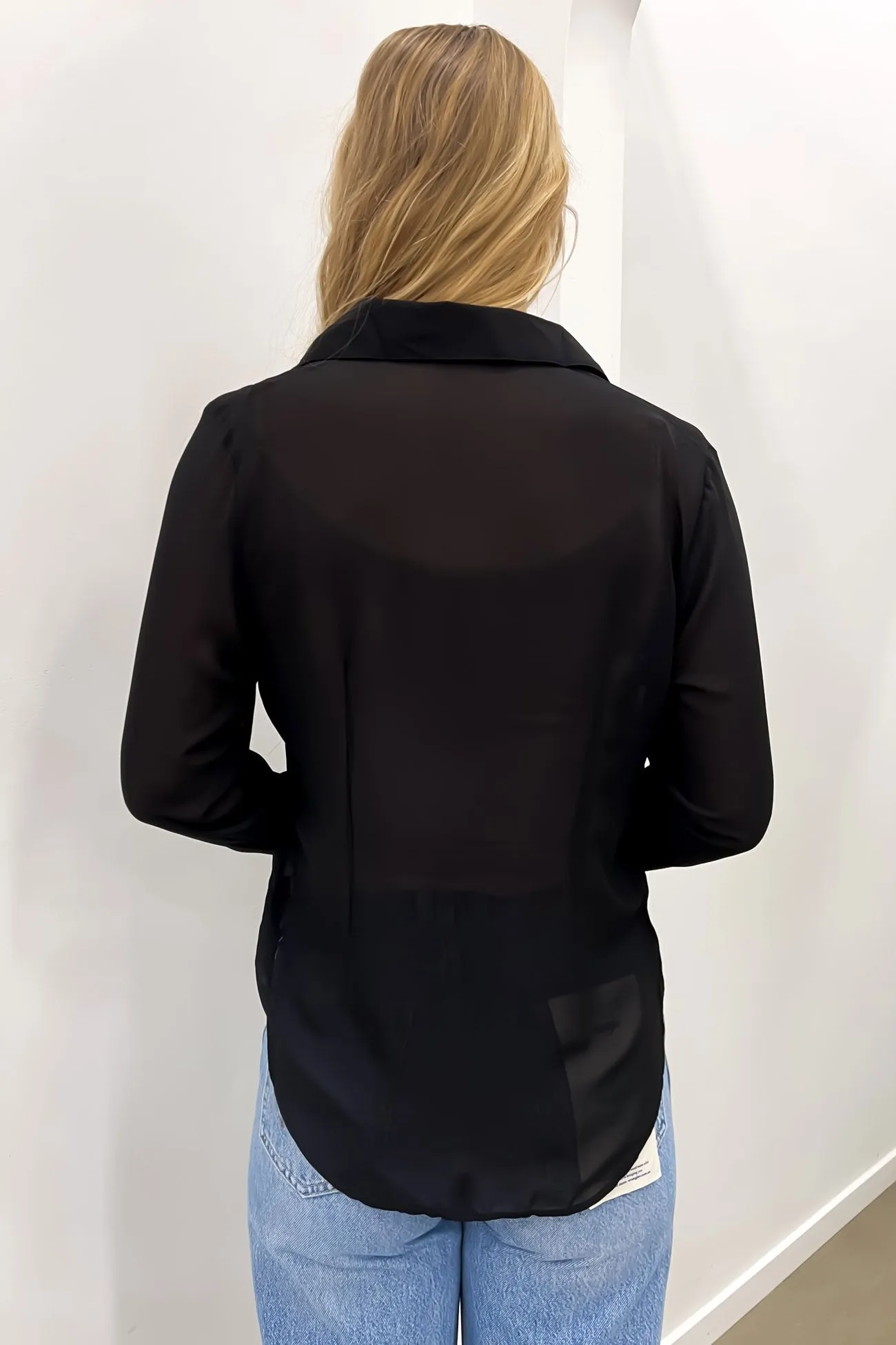 Current Style Raw edge Tenille Shirt Black