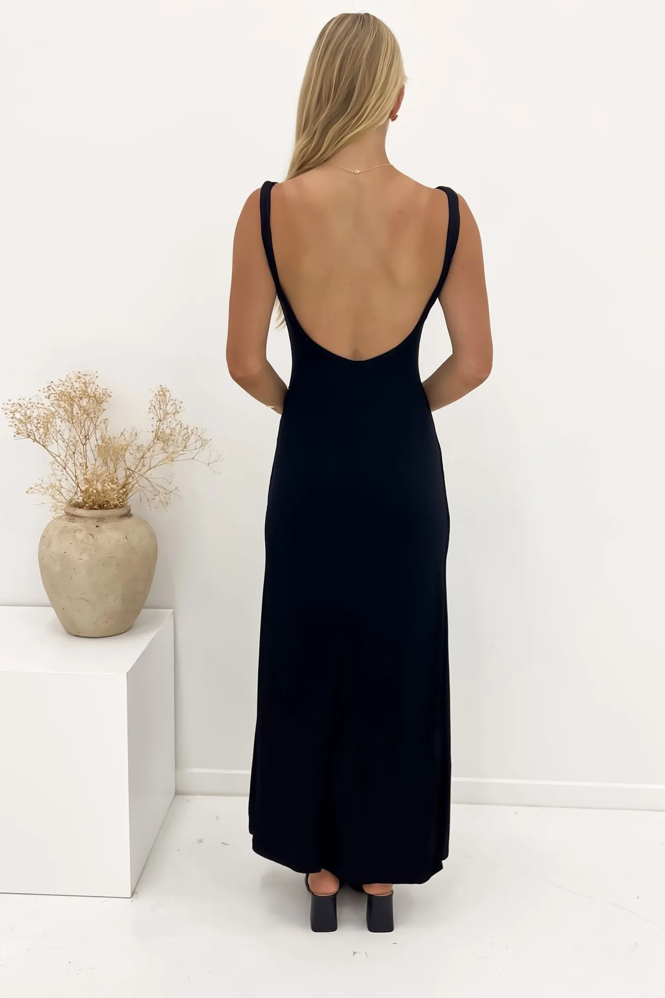 Midnight Mood Sheer Look Thalia Maxi Dress Black