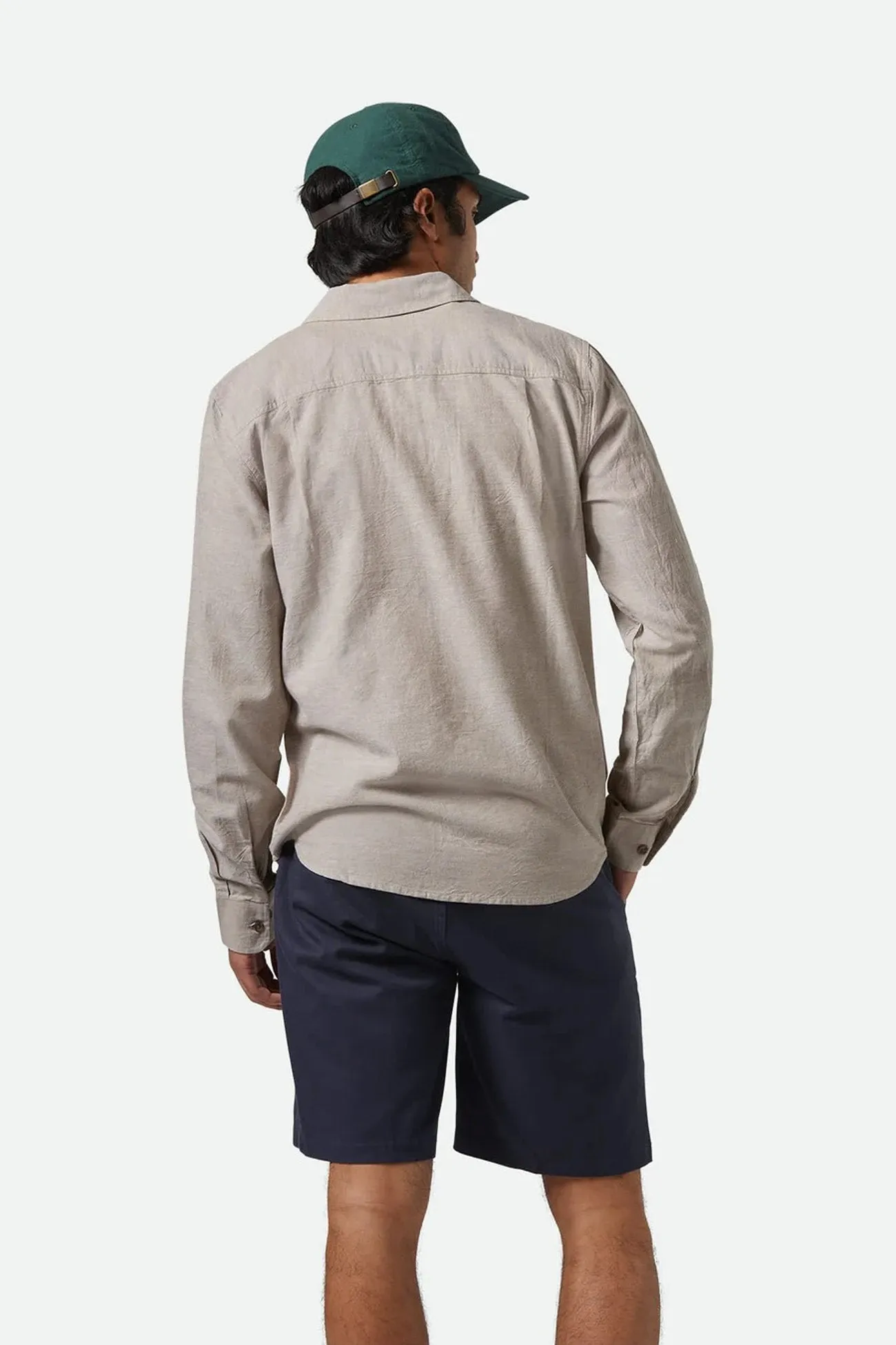 The Daily Cotton Long Sleeve Woven Shirt Khaki Lightweight Construction