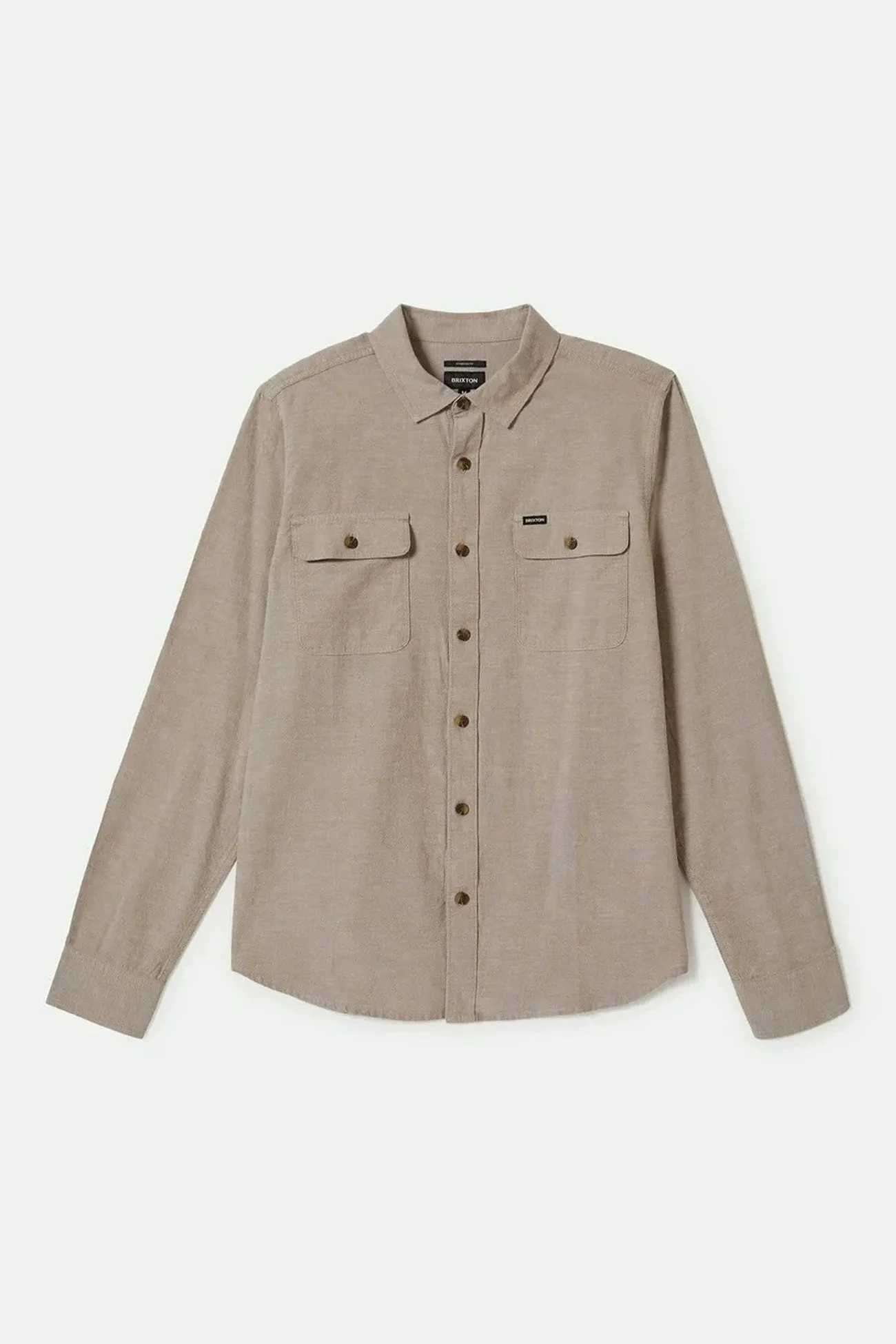 The Daily Cotton Long Sleeve Woven Shirt Khaki Multi Pocket Utility
