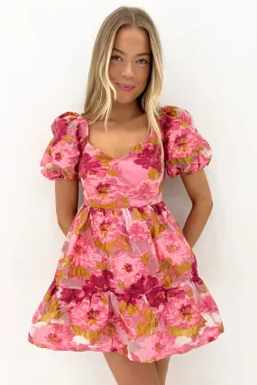 Hensley Mini Dress Pink Chic Layer Clean Texture