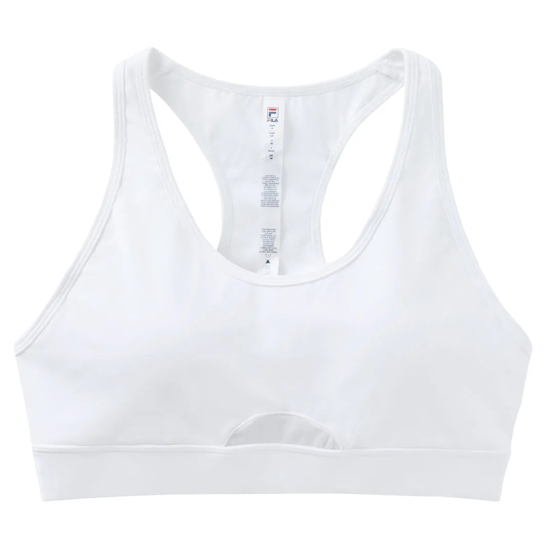 MultiPanelDesign Thermal Warm Fila Women's High Support Racerback Bra - White