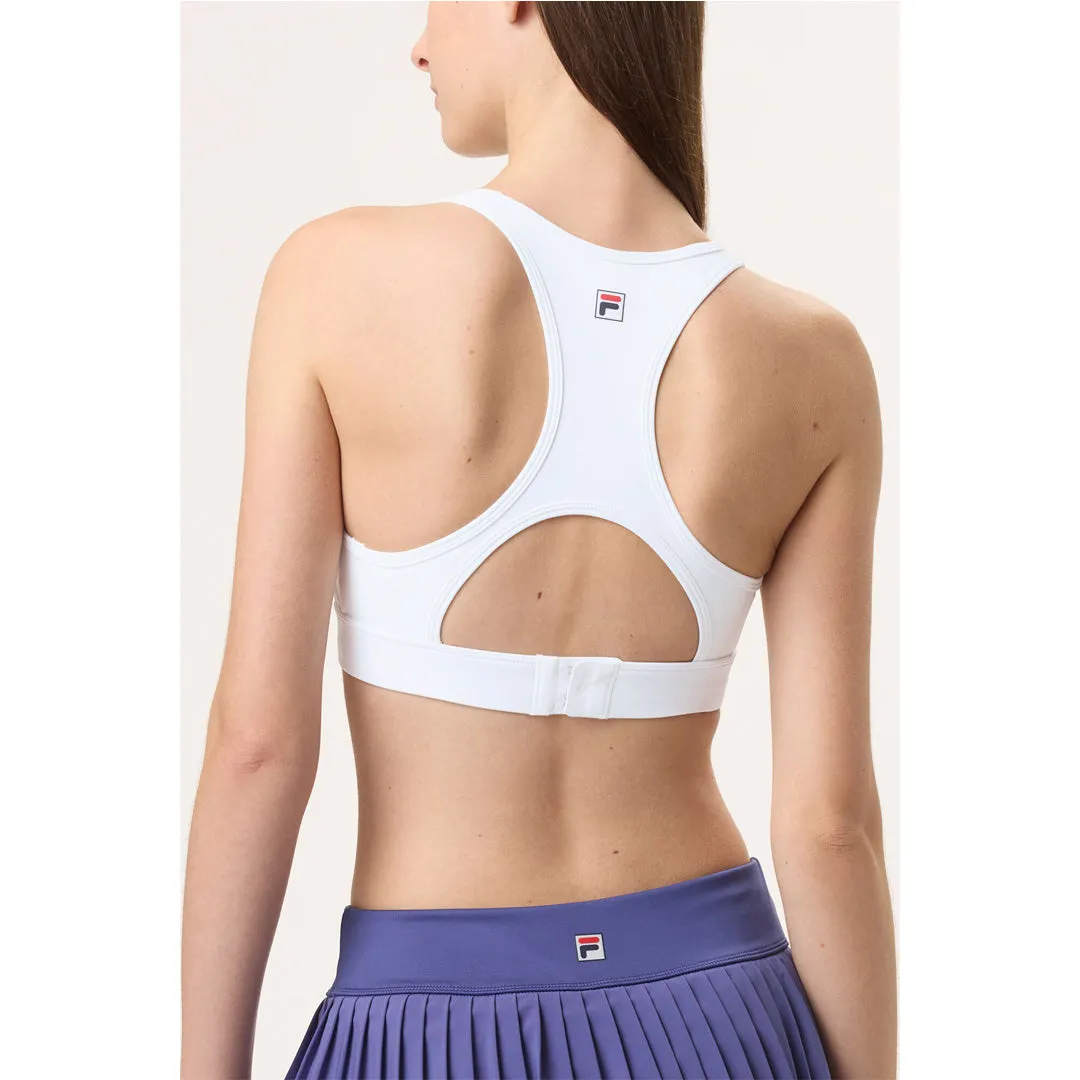 AbrasionFreeZone Thermal Warm Fila Women's High Support Racerback Bra - White