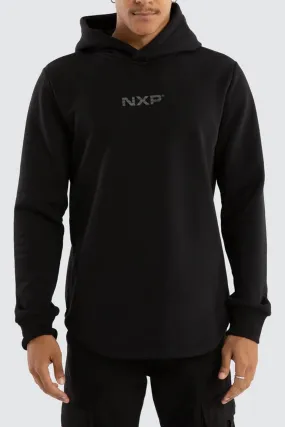 TearResistantOuter Black Line Dual Curved Hoodie Jet Black