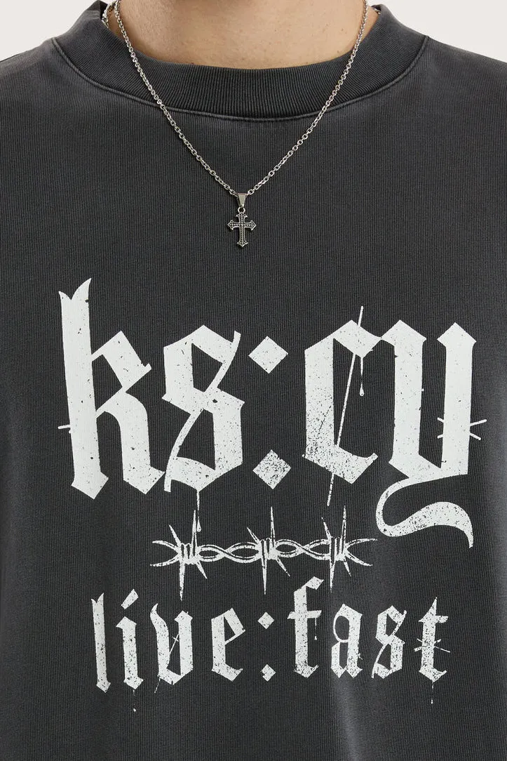Thunder Street Tee Pigment Black Elegant Detail MinimalistStitching